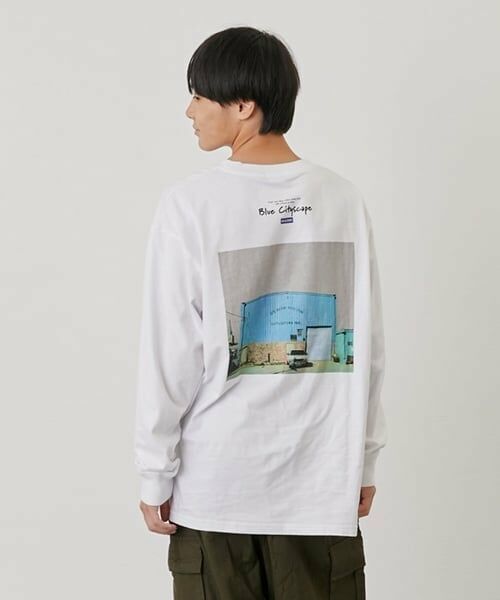 GLAZOS / グラソス Tシャツ | バックフォトプリント長袖Tシャツ（白）