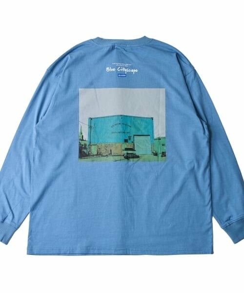 GLAZOS / グラソス Tシャツ | バックフォトプリント長袖Tシャツ（ブルー）