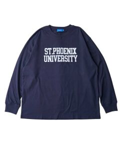 GLAZOS / グラソス Tシャツ | フロッキーカレッジロゴプリント長袖Tシャツ