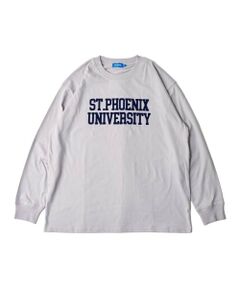 GLAZOS / グラソス Tシャツ | フロッキーカレッジロゴプリント長袖Tシャツ