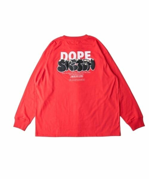 GLAZOS / グラソス Tシャツ | バック発泡プリント長袖Tシャツ（オレンジ）