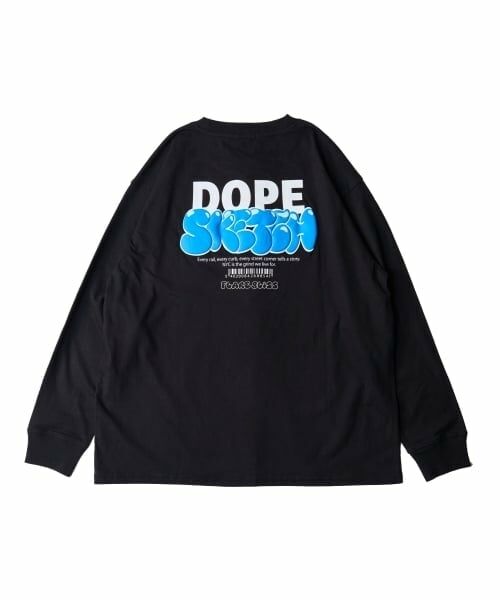 GLAZOS / グラソス Tシャツ | バック発泡プリント長袖Tシャツ（黒）