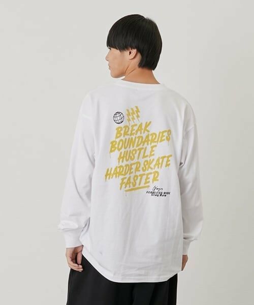 GLAZOS / グラソス Tシャツ | バックリフレクタープリント長袖Tシャツ（白）