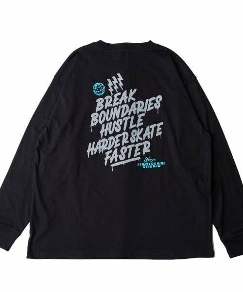 GLAZOS / グラソス Tシャツ | バックリフレクタープリント長袖Tシャツ（黒）