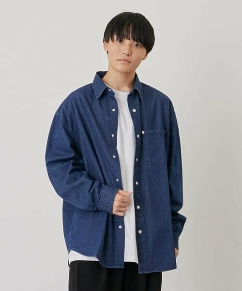 GLAZOS / グラソス シャツ・ブラウス | デニムシャツ（ディープ ブルー）