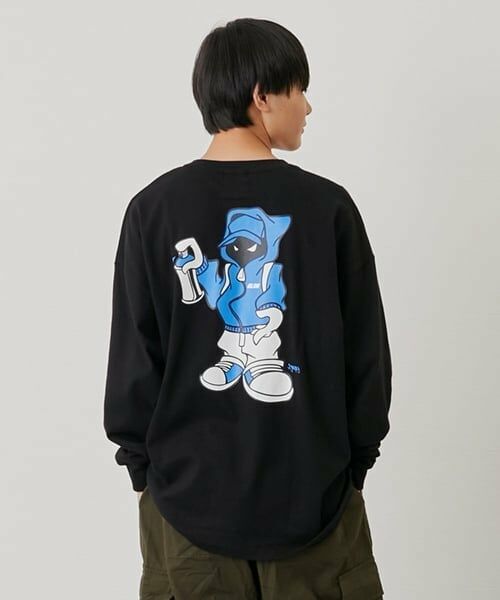 GLAZOS / グラソス Tシャツ | 【GLSW.】【ヘビーウェイト天竺】アソート バックプリント長袖Tシャツ（黒）