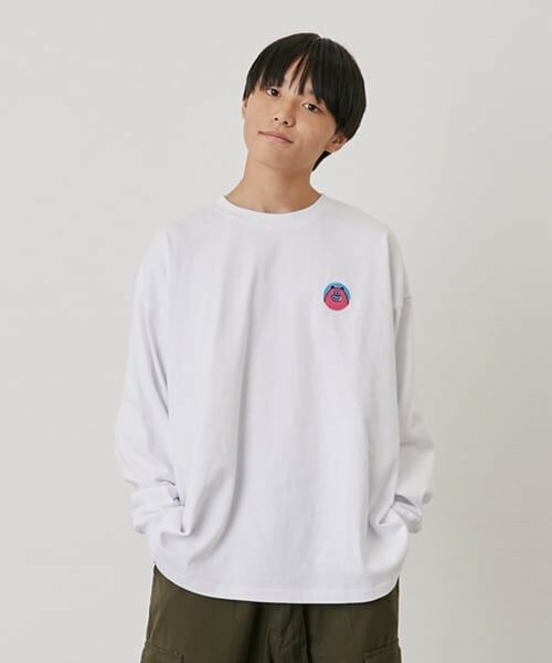 GLAZOS / グラソス Tシャツ | 【GLSW.】【ヘビーウェイト天竺】アソート刺繍ロゴ長袖Tシャツ（白）