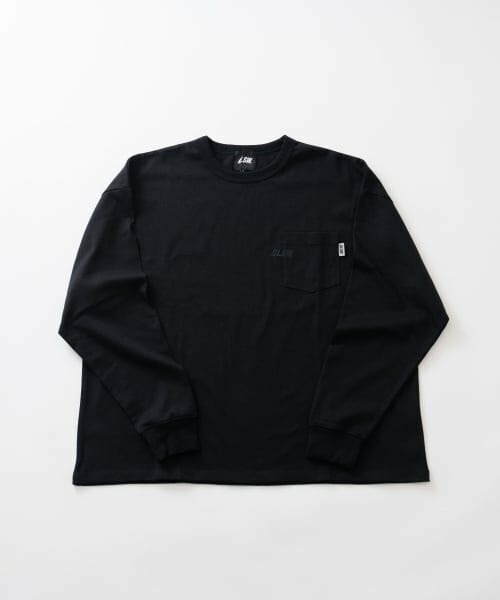 GLAZOS / グラソス Tシャツ | 【GLSW.】【ヘビーウェイト天竺】リフレクターロゴポケット長袖Tシャツ（黒）