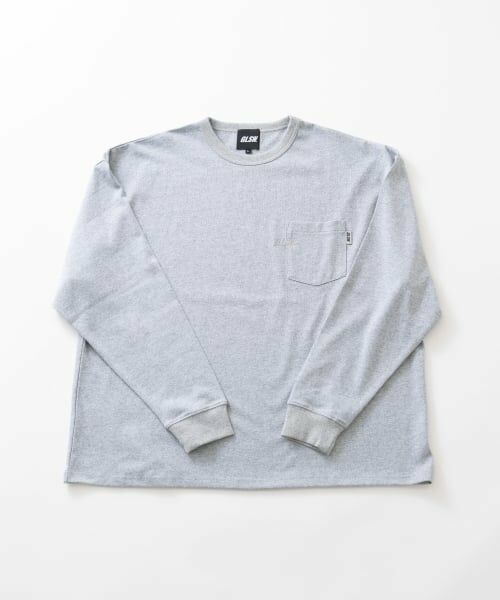 GLAZOS / グラソス Tシャツ | 【GLSW.】【ヘビーウェイト天竺】リフレクターロゴポケット長袖Tシャツ（トップ グレー）