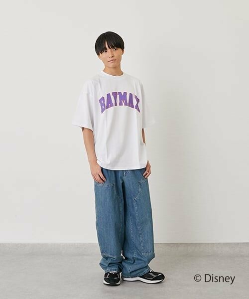 GLAZOS / グラソス Tシャツ | 【DISNEY】BAYMAX_カレッジロゴ半袖Tシャツ（白）
