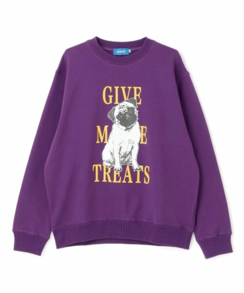 GLAZOS / グラソス スウェット | アニマル フロントプリント 裏毛トレーナー（パープル）