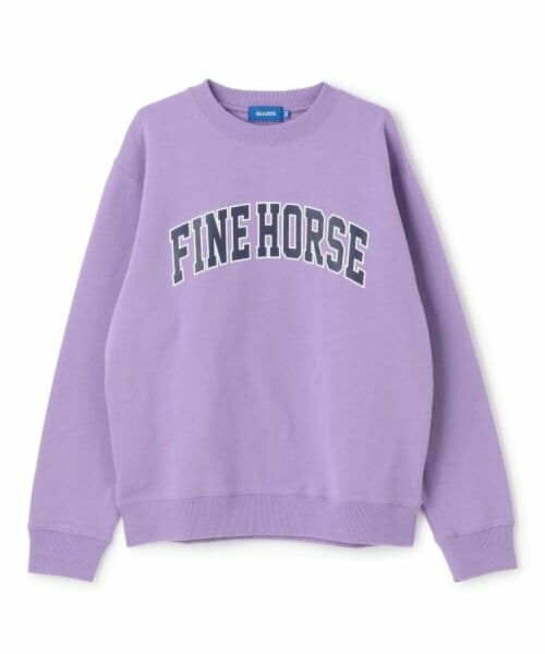 GLAZOS / グラソス スウェット | カレッジロゴ フロントプリント 裏毛トレーナー（ラベンダー）