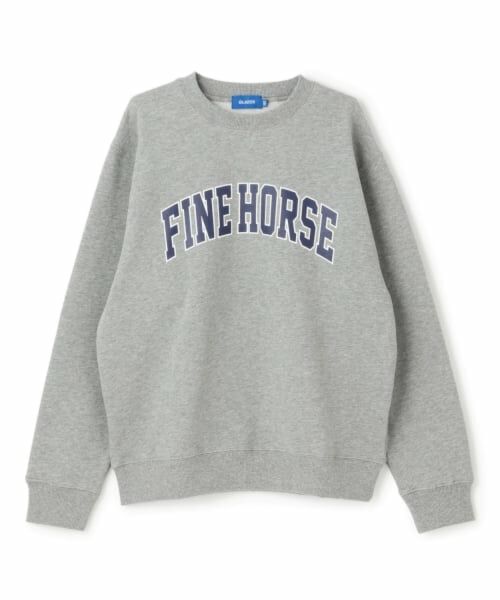 GLAZOS / グラソス スウェット | カレッジロゴ フロントプリント 裏毛トレーナー（トップ グレー）