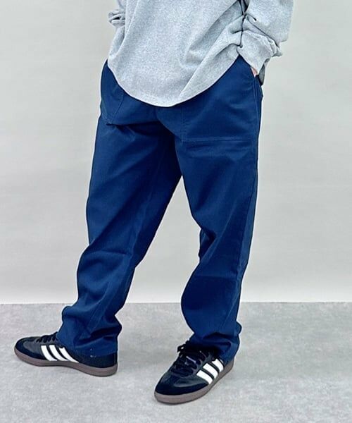 GLAZOS / グラソス その他パンツ | 綿ポリストレッチツイル・ベイカーパンツ(紺)