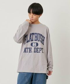 【プチプラ】フロントカレッジロゴ長袖Tシャツ