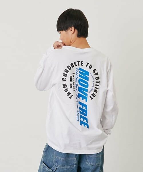 GLAZOS / グラソス Tシャツ | 【プチプラ】バックサークルロゴ長袖Tシャツ（白）