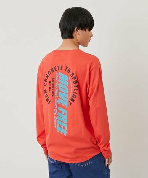 GLAZOS / グラソス Tシャツ | 【プチプラ】バックサークルロゴ長袖Tシャツ（オレンジ）