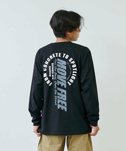 GLAZOS / グラソス Tシャツ | 【プチプラ】バックサークルロゴ長袖Tシャツ（黒）