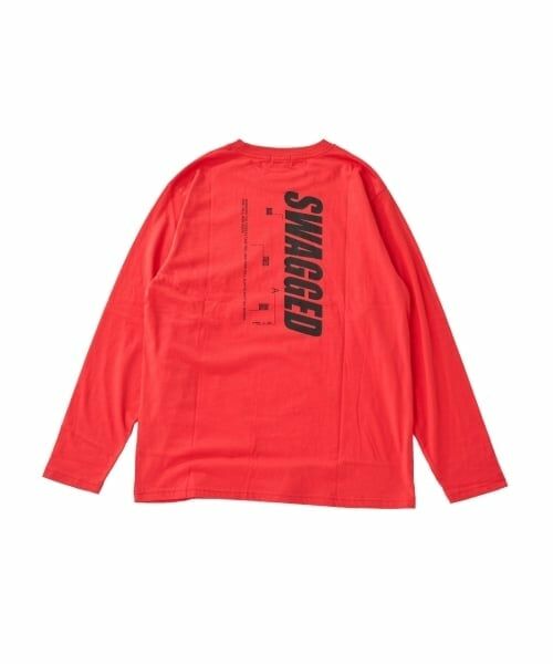 GLAZOS / グラソス Tシャツ | 【プチプラ】バックバーチカルロゴプリント長袖Tシャツ（オレンジ）