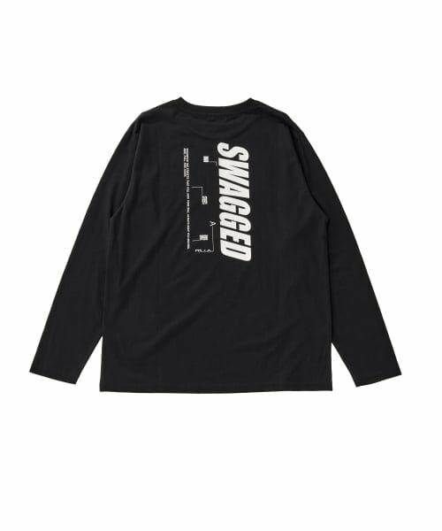 GLAZOS / グラソス Tシャツ | 【プチプラ】バックバーチカルロゴプリント長袖Tシャツ（黒）