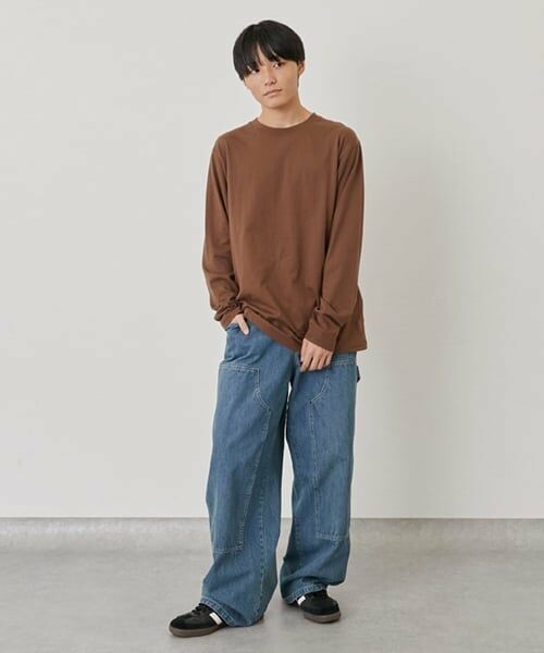 GLAZOS / グラソス Tシャツ | 【プチプラ】バック２トーンロゴプリント長袖Tシャツ | 詳細10