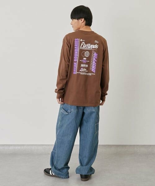 GLAZOS / グラソス Tシャツ | 【プチプラ】バック２トーンロゴプリント長袖Tシャツ | 詳細11