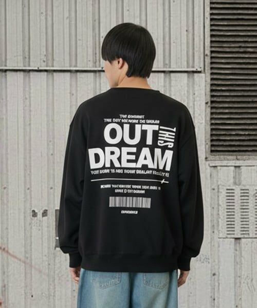 GLAZOS / グラソス スウェット | 【プチプラ】【乾きやすい】アソートバックプリントトレーナー（黒）