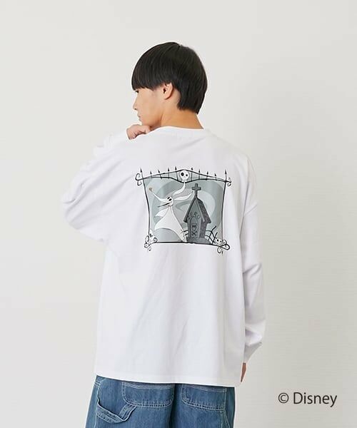 GLAZOS / グラソス Tシャツ | 【DISNEY】ナイトメアー・ビフォア・クリスマス/アソートプリント長袖Tシャツ（白）