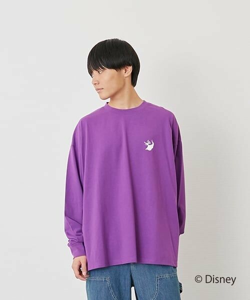 GLAZOS / グラソス Tシャツ | 【DISNEY】ナイトメアー・ビフォア・クリスマス/アソートプリント長袖Tシャツ（パープル）