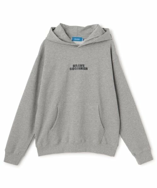 GLAZOS / グラソス パーカー | 【毛玉になりにくい】フードプリントパーカー（トップ グレー）