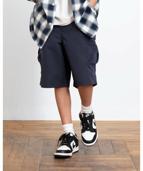 GLAZOS / グラソス ショート・ハーフ・半端丈パンツ | 吸水速乾ハーフカーゴパンツ（紺）