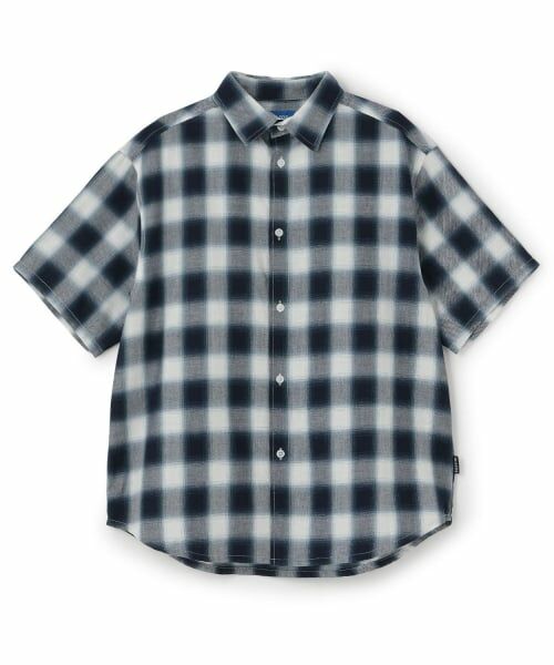 GLAZOS / グラソス シャツ・ブラウス | チェック半袖シャツ（ブルー）
