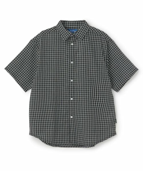 GLAZOS / グラソス シャツ・ブラウス | チェック半袖シャツ（黒）