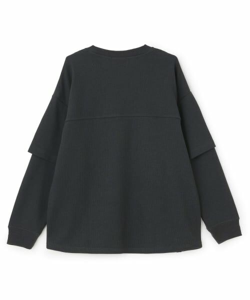 GLAZOS / グラソス Tシャツ | 袖レイヤードワンポイント刺しゅう長袖Tシャツ | 詳細1