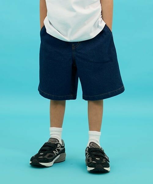 GLAZOS / グラソス ショート・ハーフ・半端丈パンツ | 【SKIT0LY】冷感デニム・イージーハーフパンツ（ディープ ブルー）