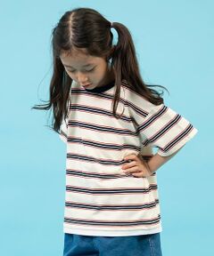 GLAZOS / グラソス Tシャツ | 【SKIT0LY】ボーダー・ポイント刺繍レイヤード半袖Tシャツ