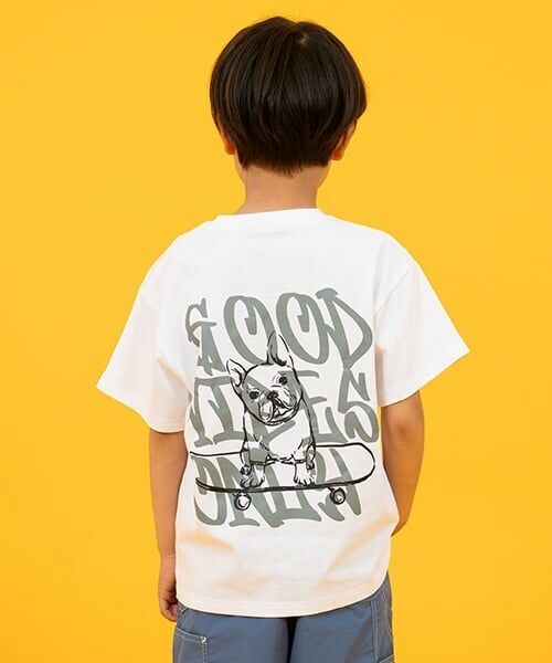 GLAZOS / グラソス Tシャツ | 【SKIT0LY】【接触冷感】ハイクールコットン・DOGプリント半袖Tシャツ（シロ(フレンチブル)）