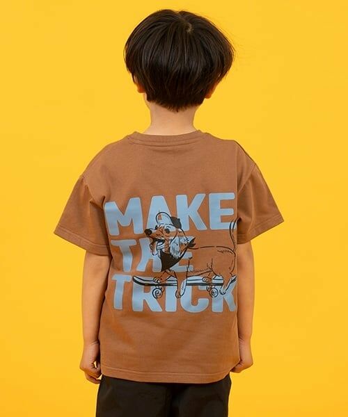 GLAZOS / グラソス Tシャツ | 【SKIT0LY】【接触冷感】ハイクールコットン・DOGプリント半袖Tシャツ（チャ(ダックス)）