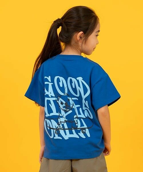 GLAZOS / グラソス Tシャツ | 【SKIT0LY】【接触冷感】ハイクールコットン・DOGプリント半袖Tシャツ（ブルー(フレンチブル)）