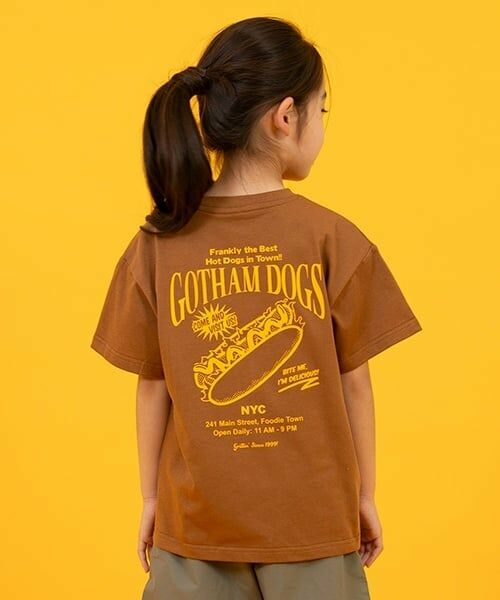 GLAZOS / グラソス Tシャツ | 【SKIT0LY】【接触冷感】ハイクールコットン・ジャンクフードプリント半袖Tシャツ（茶）