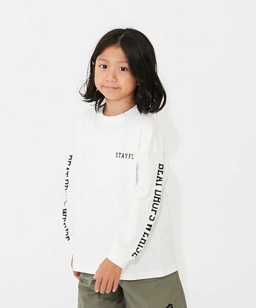 GLAZOS / グラソス Tシャツ | 【SKIT0LY】袖ロゴプリント長袖Tシャツ（白）