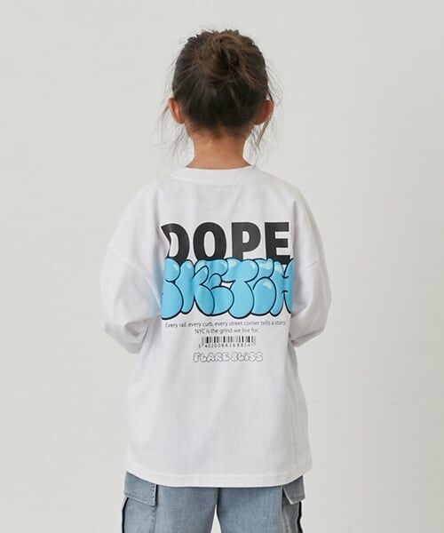 GLAZOS / グラソス Tシャツ | 【SKIT0LY】バック発泡プリント長袖Tシャツ（白）