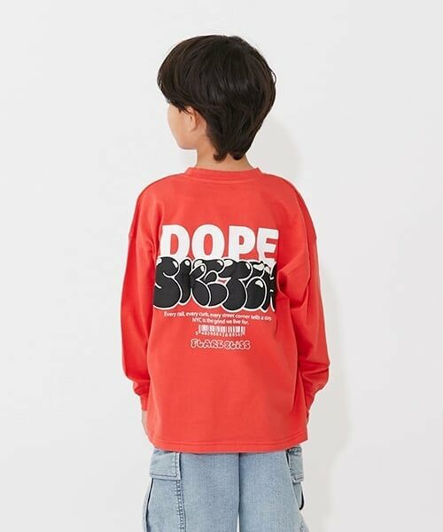 GLAZOS / グラソス Tシャツ | 【SKIT0LY】バック発泡プリント長袖Tシャツ（オレンジ）