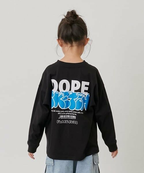 GLAZOS / グラソス Tシャツ | 【SKIT0LY】バック発泡プリント長袖Tシャツ（黒）