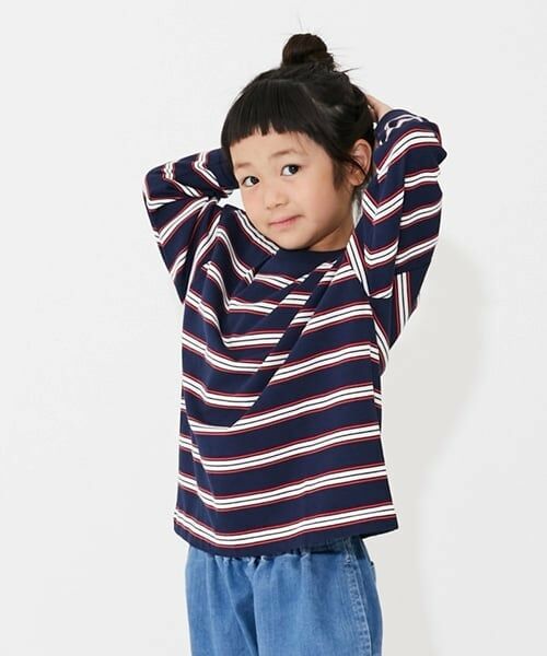 GLAZOS / グラソス Tシャツ | 【SKIT0LY】ボーダー長袖Tシャツ（紺）