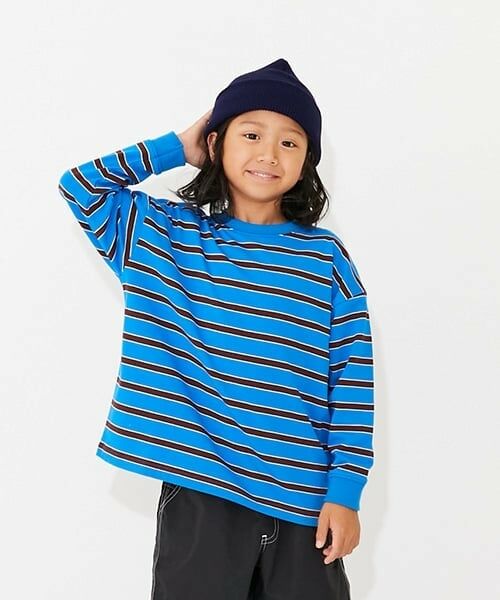 GLAZOS / グラソス Tシャツ | 【SKIT0LY】ボーダー長袖Tシャツ（ブルー）