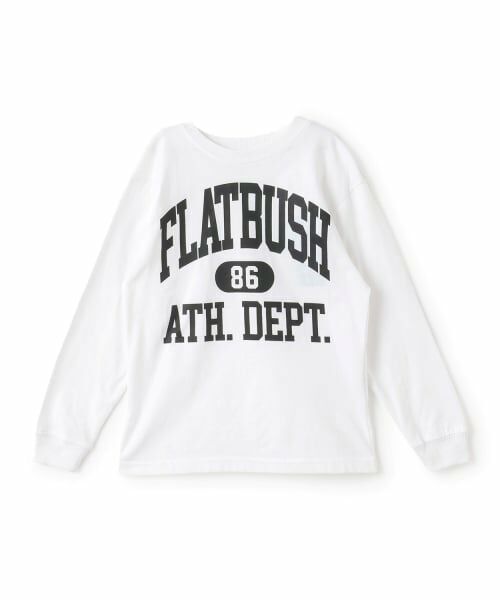 GLAZOS / グラソス Tシャツ | 【SKIT0LY】【プチプラ】フロントカレッジロゴ長袖Tシャツ（白）