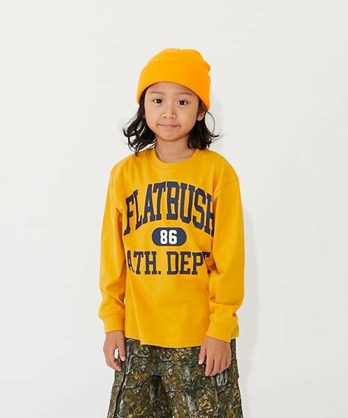 GLAZOS / グラソス Tシャツ | 【SKIT0LY】【プチプラ】フロントカレッジロゴ長袖Tシャツ（黄）