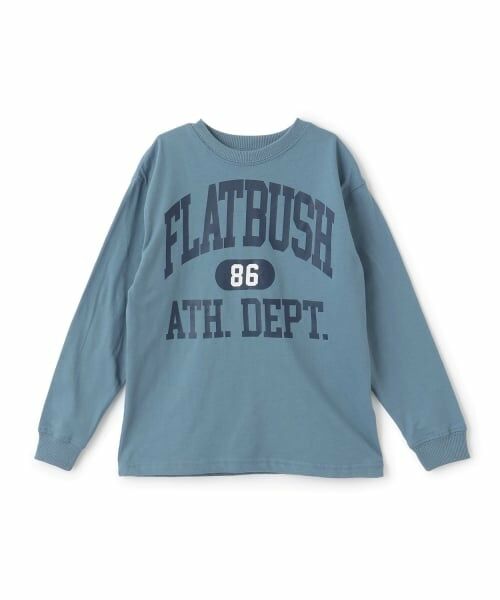 GLAZOS / グラソス Tシャツ | 【SKIT0LY】【プチプラ】フロントカレッジロゴ長袖Tシャツ（ブルー）