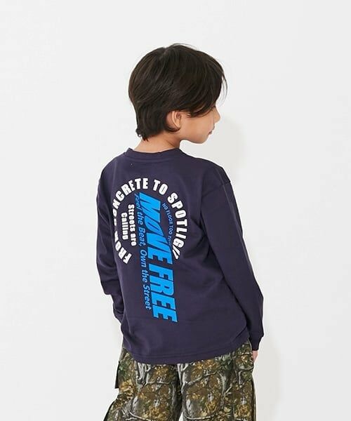 GLAZOS / グラソス Tシャツ | 【SKIT0LY】【プチプラ】バックサークルロゴ長袖Tシャツ（紺）